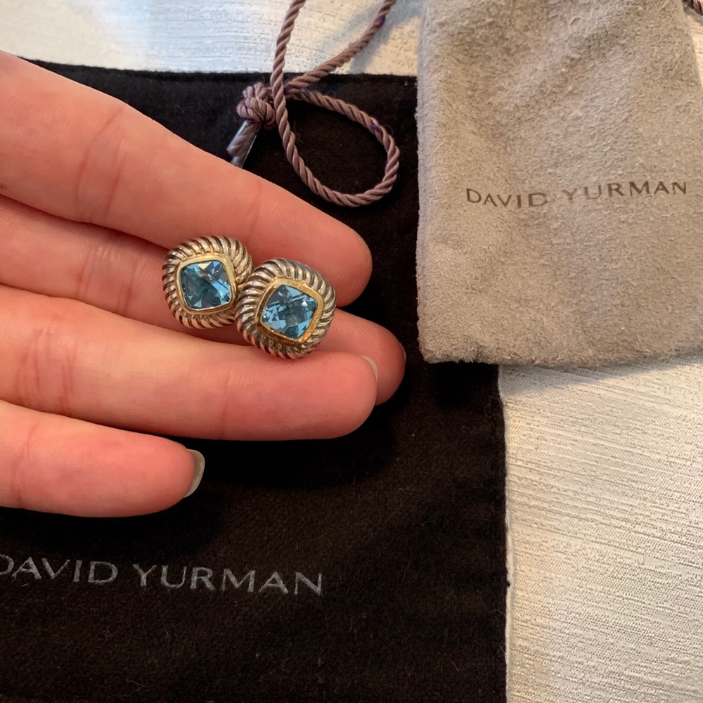 David Yurman Albion blue topaz stud earrings